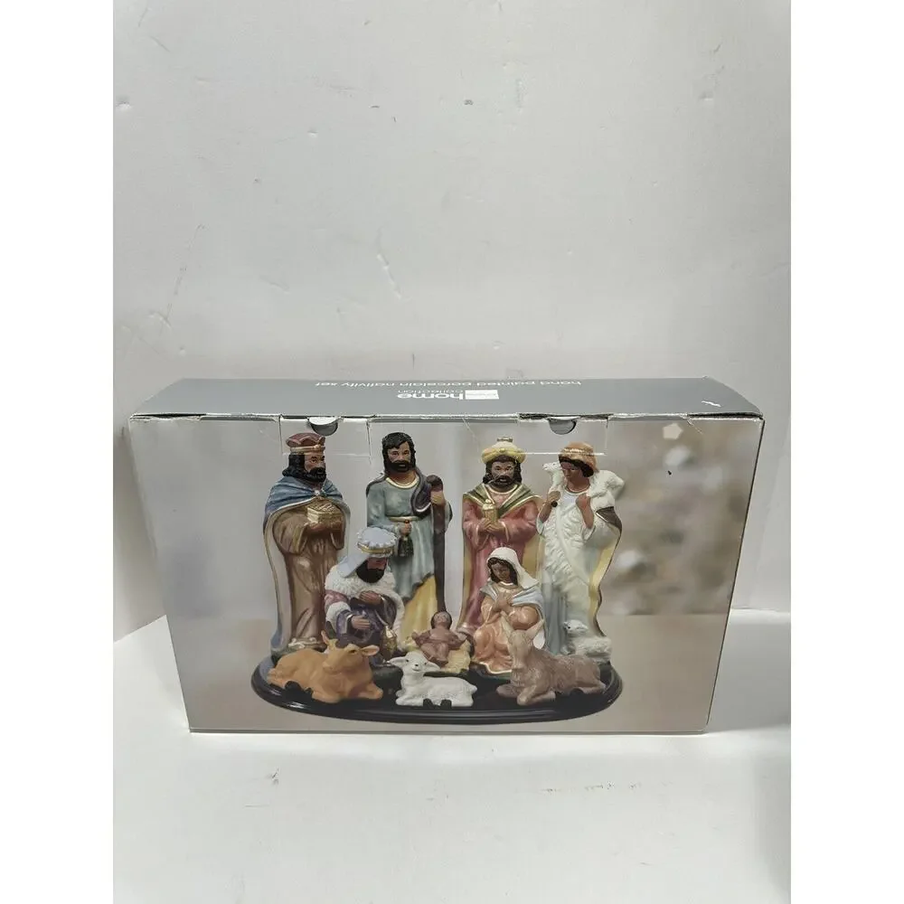 Nativity Set JC Penney‎ Home Collection Porcelain Hand Painted 11 Pieces Vintage